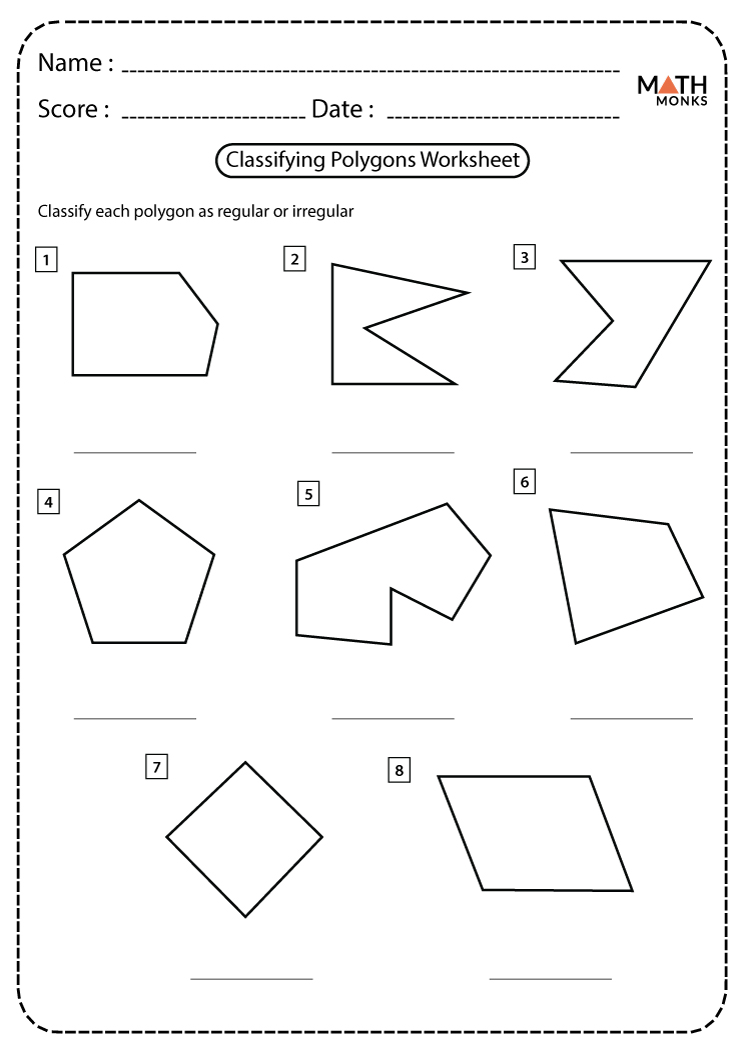 Classifying Polygons Worksheet