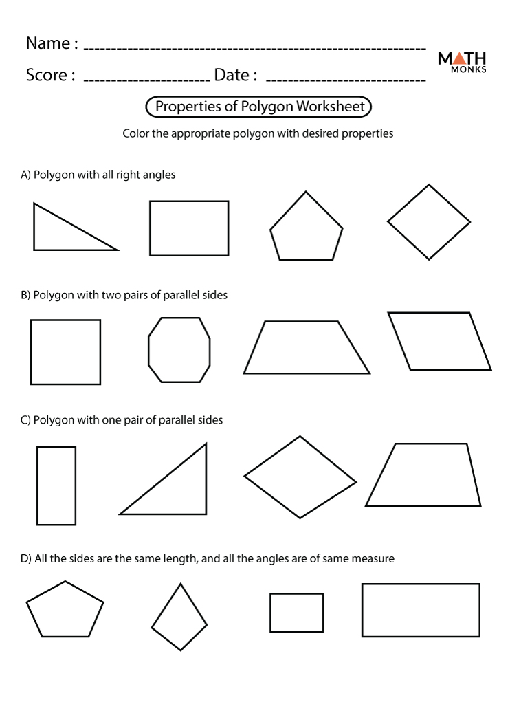 Polygon Worksheets Rd Grade
