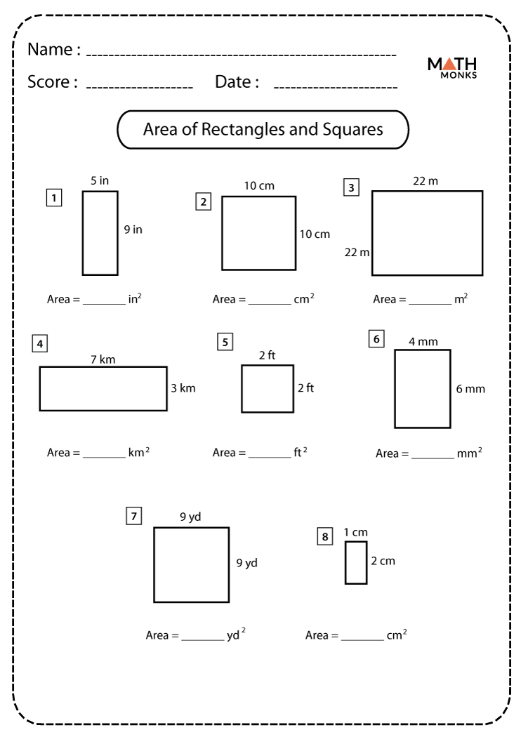 Perimeter Of Squares And Rectangles Worksheet