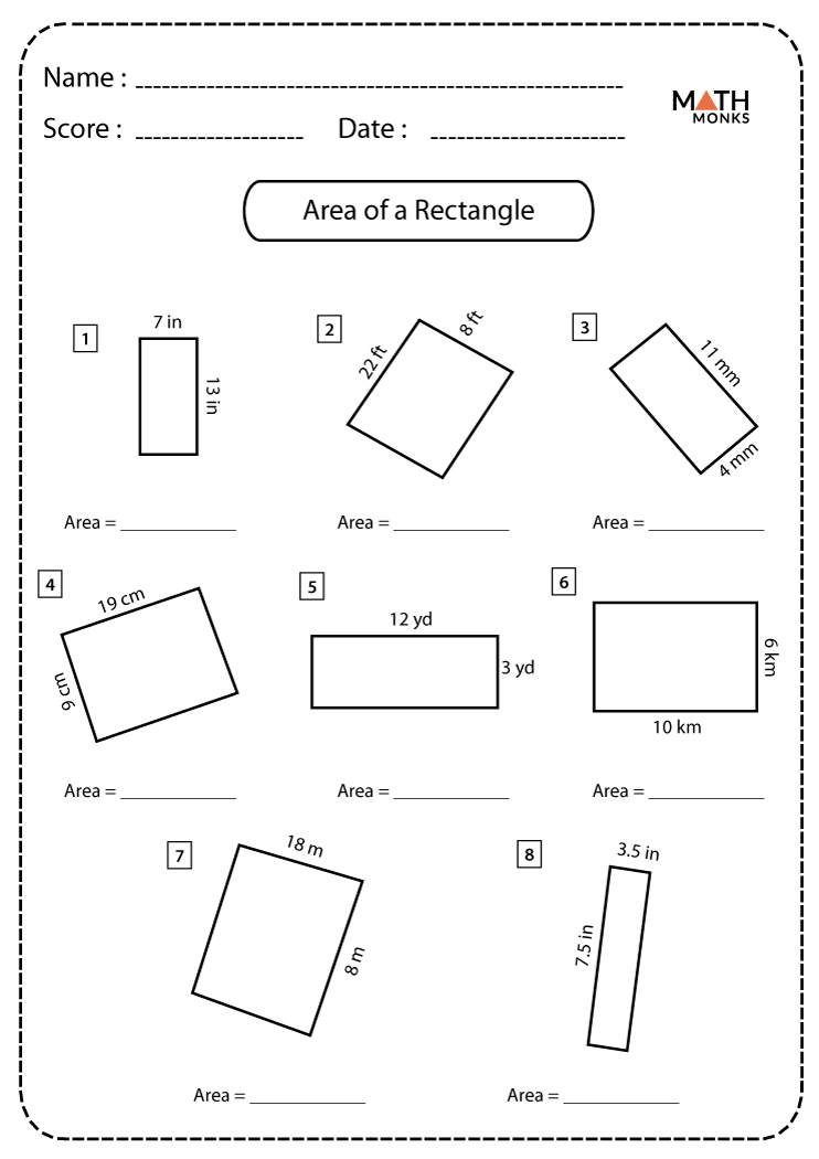 find area of rectangle visual kids