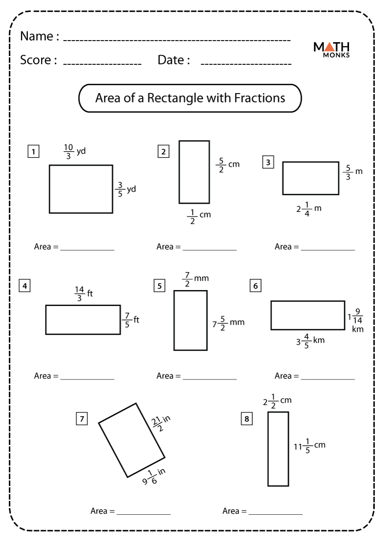rectangle area worksheet