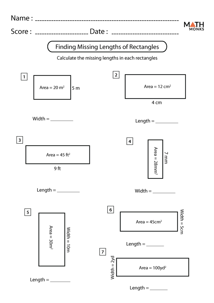 Rectangle Worksheets - Math Monks