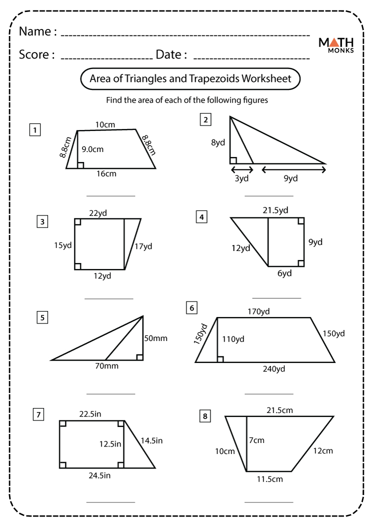 unit geometry homework 2 area of triangles and trapezoids