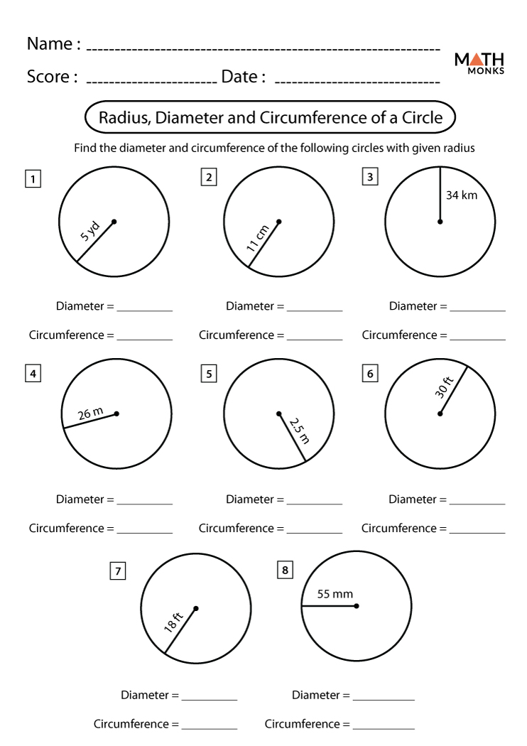 worksheet-on-area-of-circle
