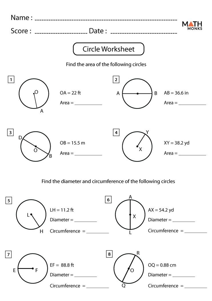 circle geometry worksheet grade 7