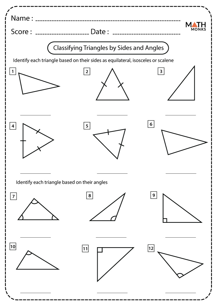 isosceles triangle worksheet