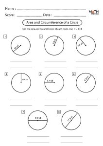 Area of a Circle – Definition, Formulas, Examples