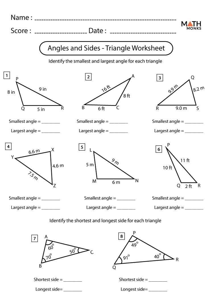 Triangle Worksheets | Math Monks