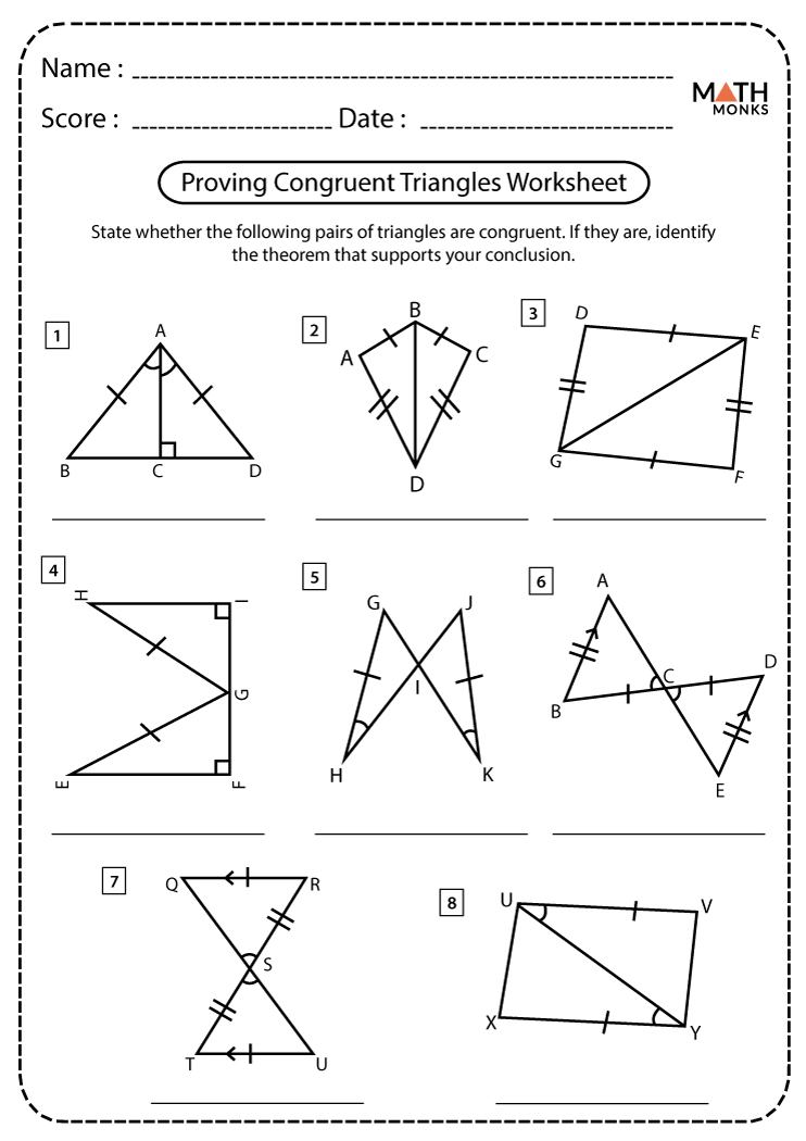 Congruent Triangles Worksheet Answer Key
