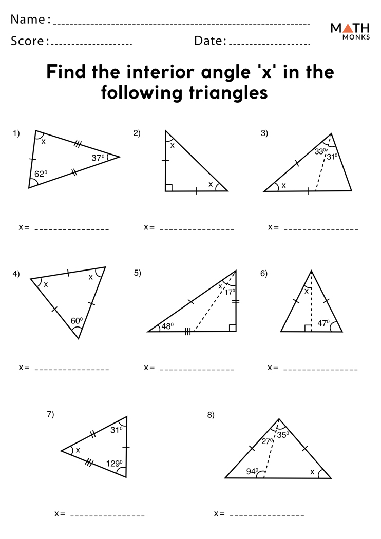 Angles And Triangles Worksheets