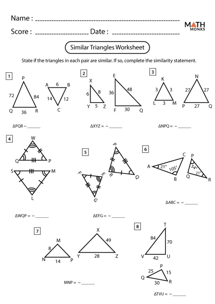 Similar Triangles – Definition, Properties, Formulas, Examples