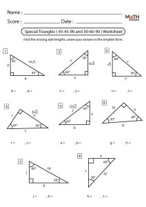 Special Right Triangles – Definition, Formula, Examples