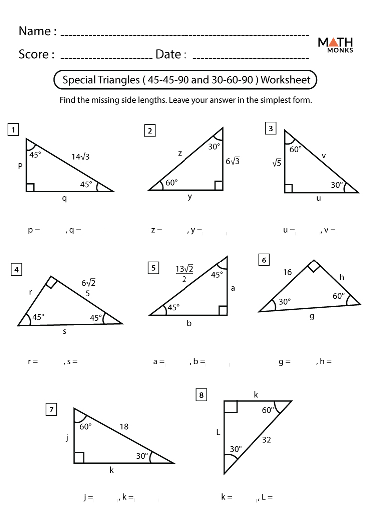  Special Triangles Worksheet Free Download Gmbar co