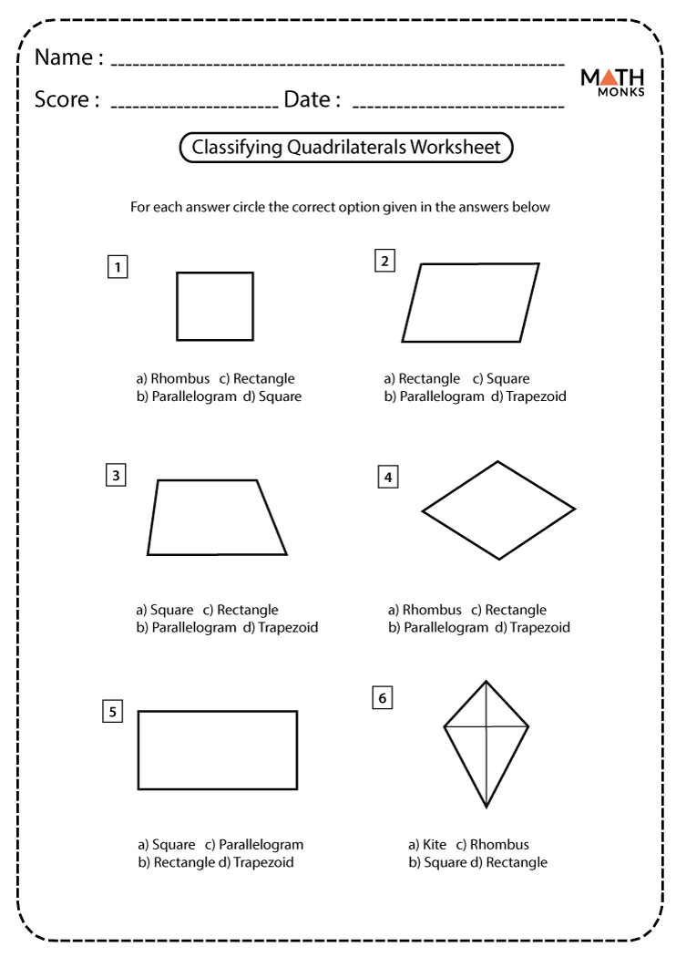 classifying quadrilaterals