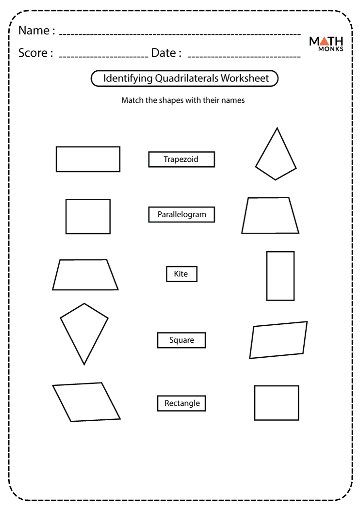 Classifying Quadrilaterals Worksheets | Math Monks