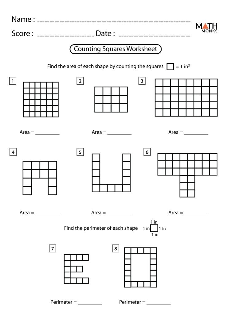 Square Shape Worksheets | Math Monks