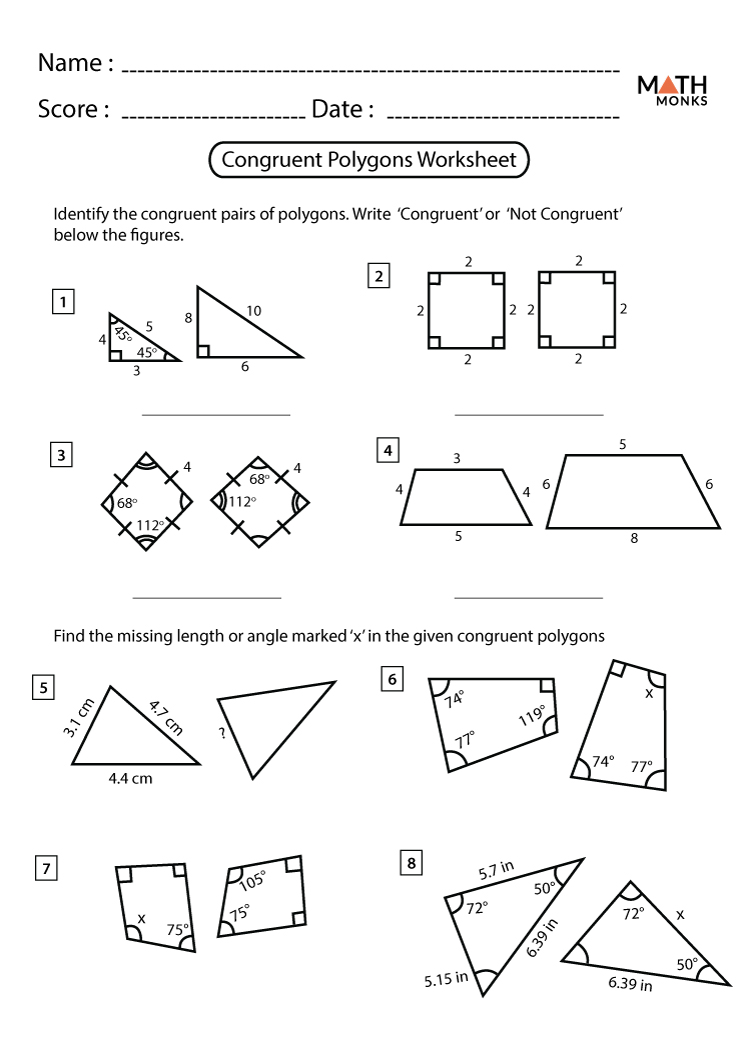 Similar Polygons Worksheets - Math Monks