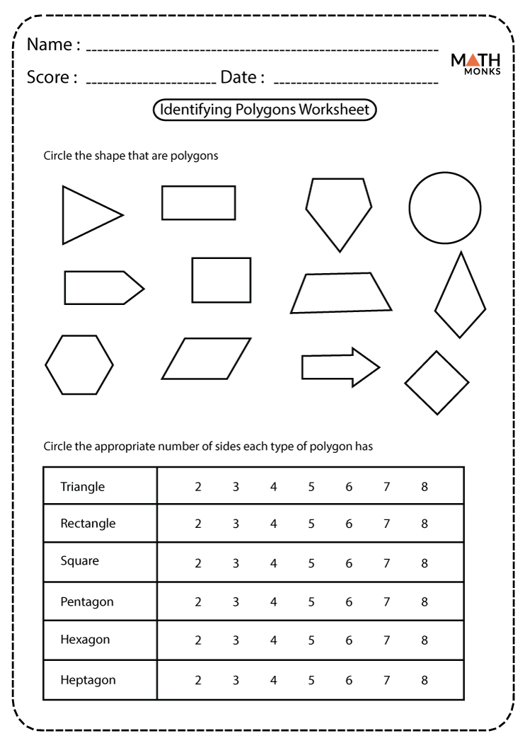 Angles Of Polygons Worksheet