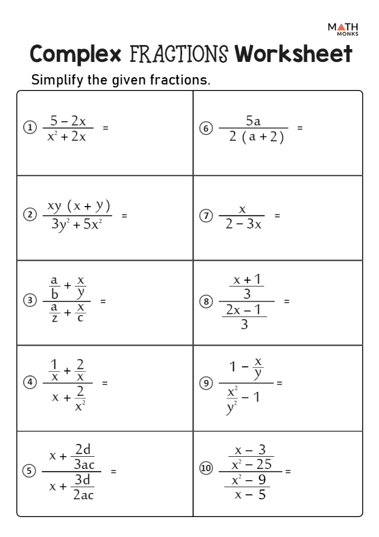 Algebraic Equations With Fractions Worksheet 9038