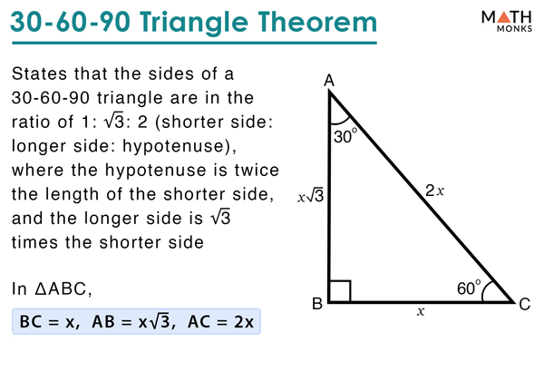 Printable Formula Sheet For 30 60 90 Right Triangle
