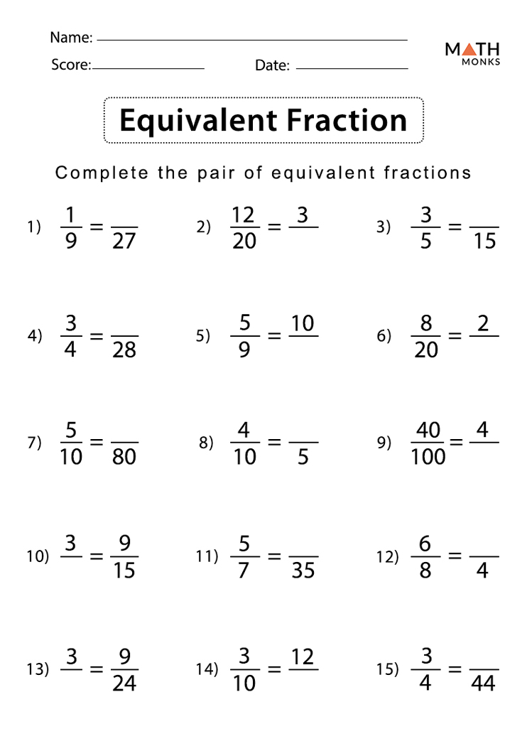 comparing fractions worksheet 7th grade