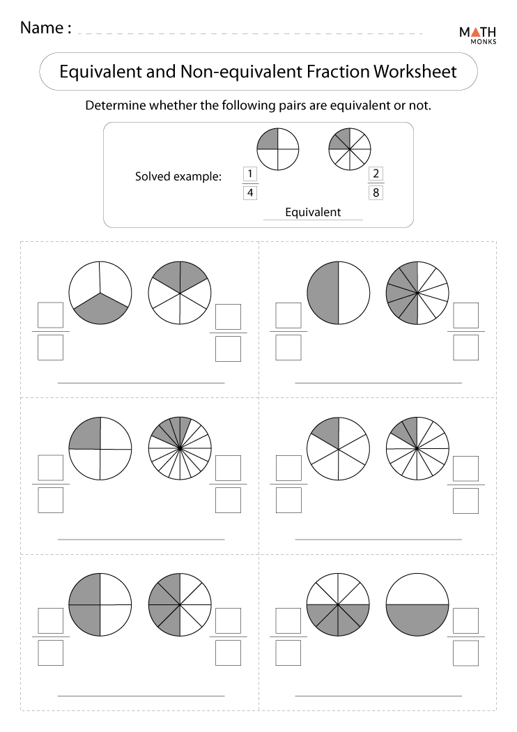 Equivalent Fractions Worksheets Math Monks