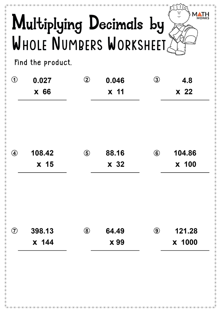 Multiplying Decimal Numbers Worksheet HotPicture