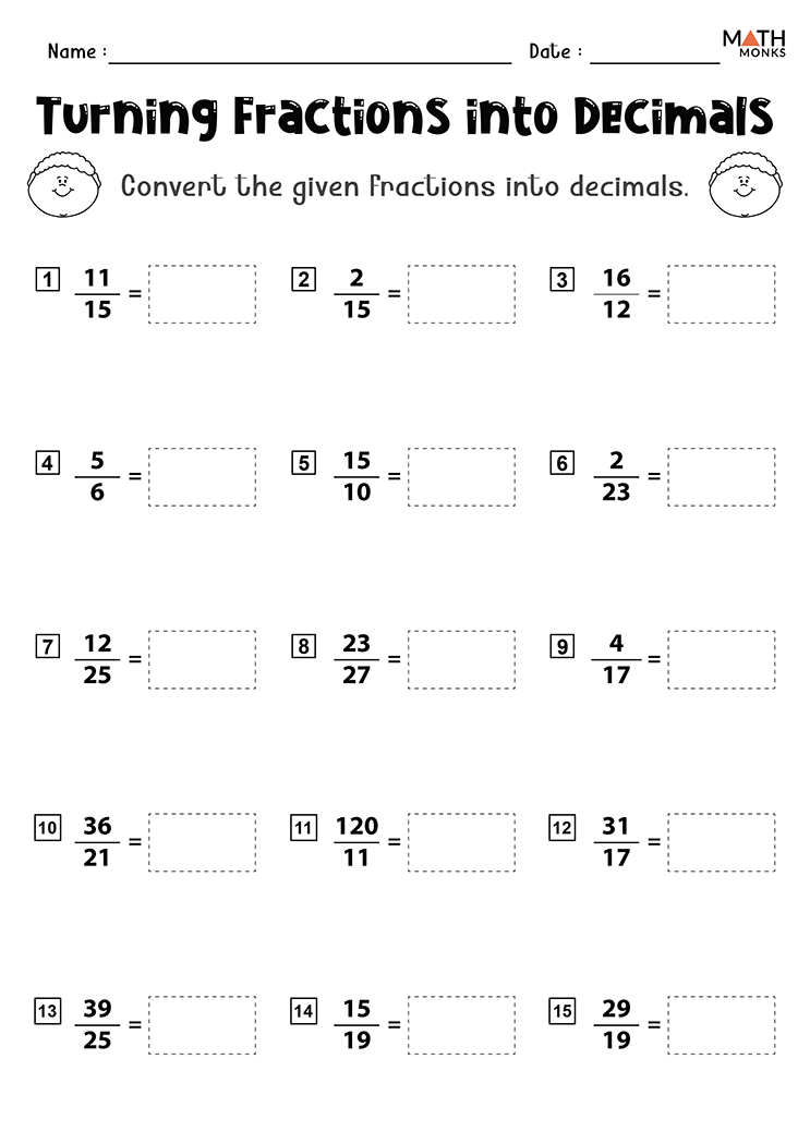 changing-fractions-to-decimals-worksheets