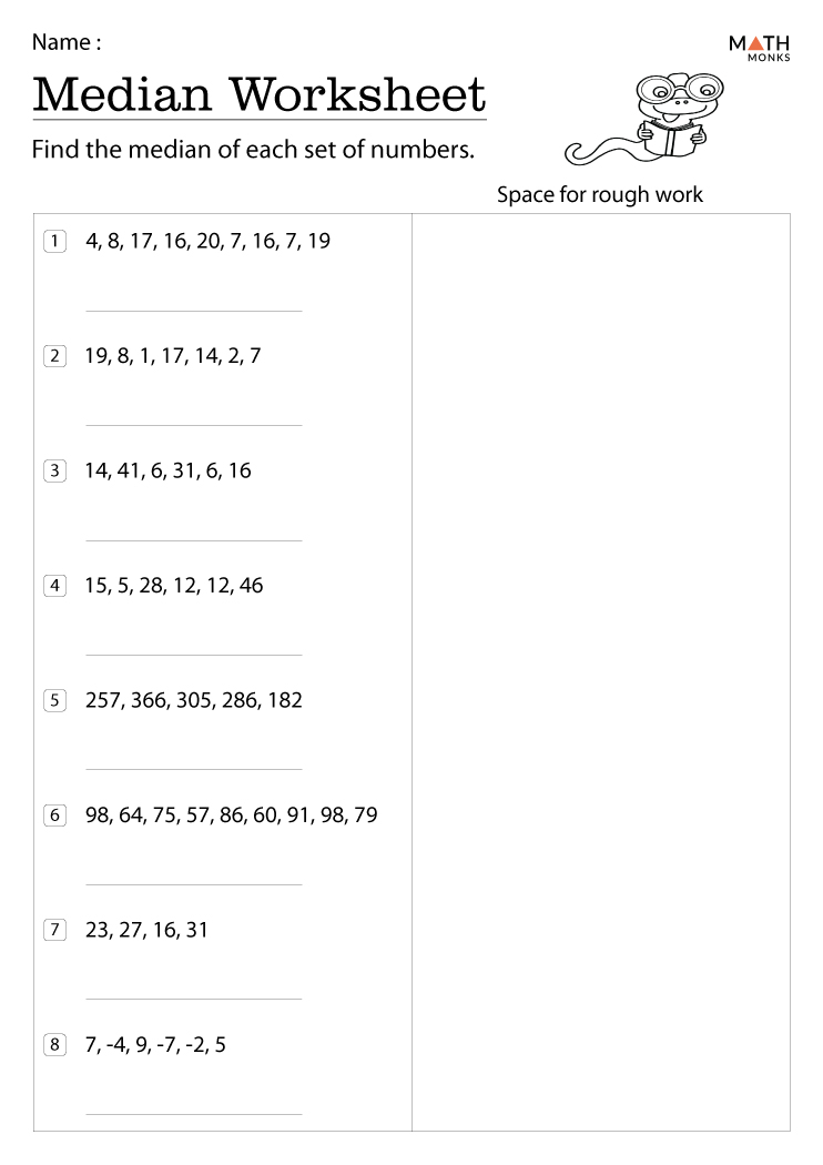 year 5 mean median mode and range worksheets