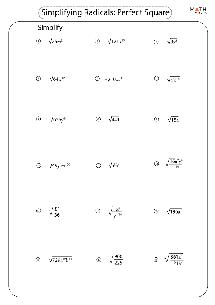 radicals-worksheets