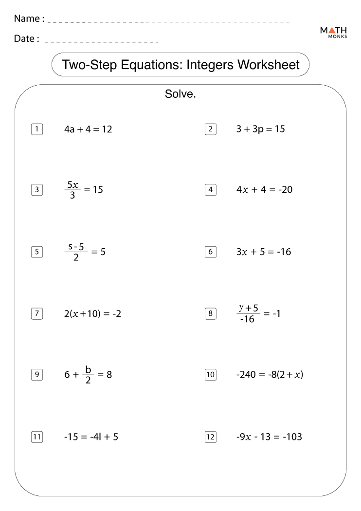 worksheet-two-step-equations
