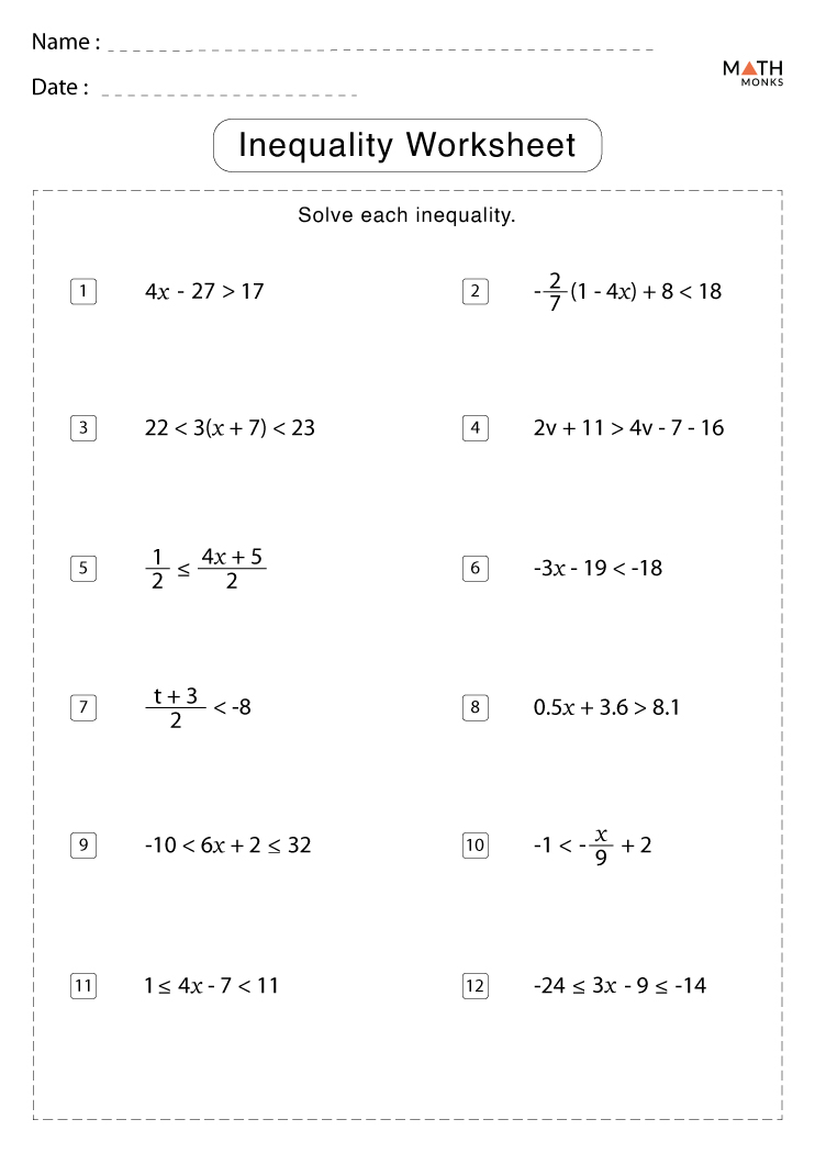 7th Grade Math Inequalities Examples