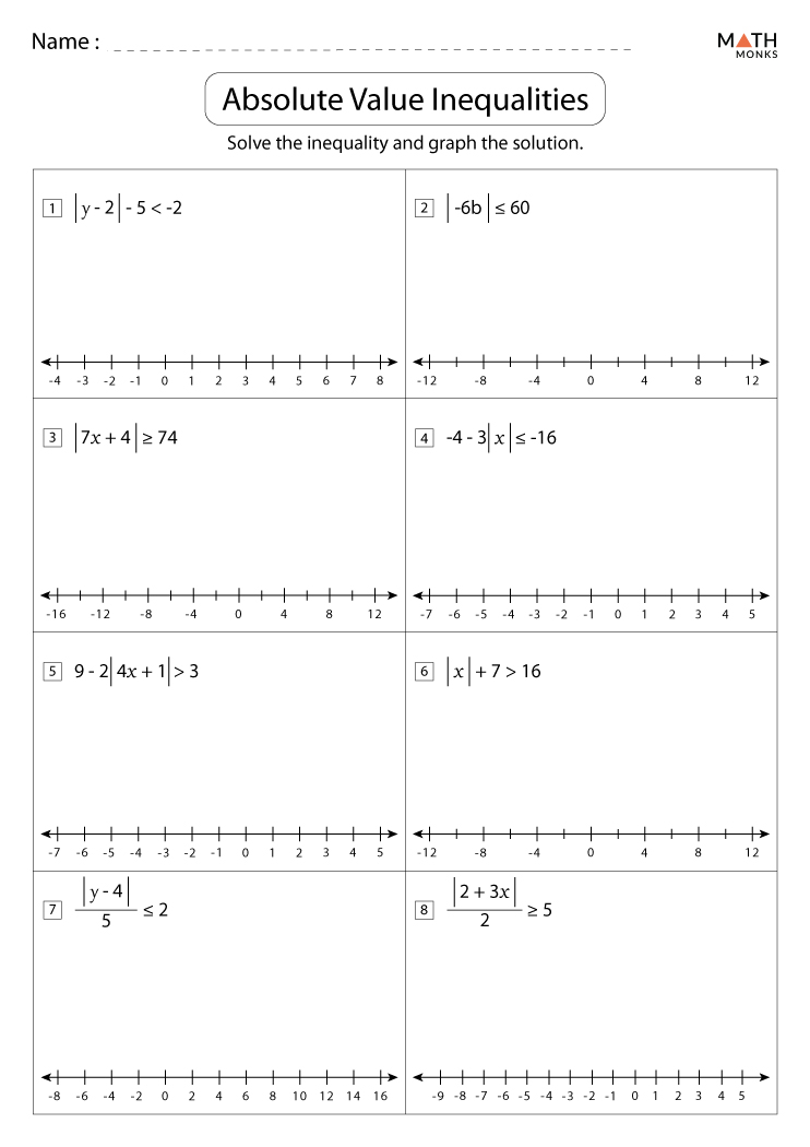 solving absolute value inequalities word problems worksheet