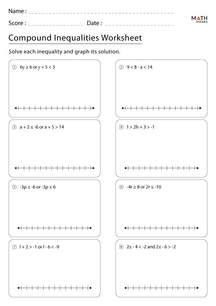 Compound Inequalities Worksheets With Answer Key