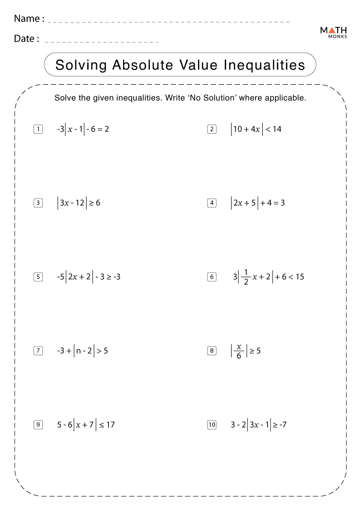 absolute value inequalities assignment