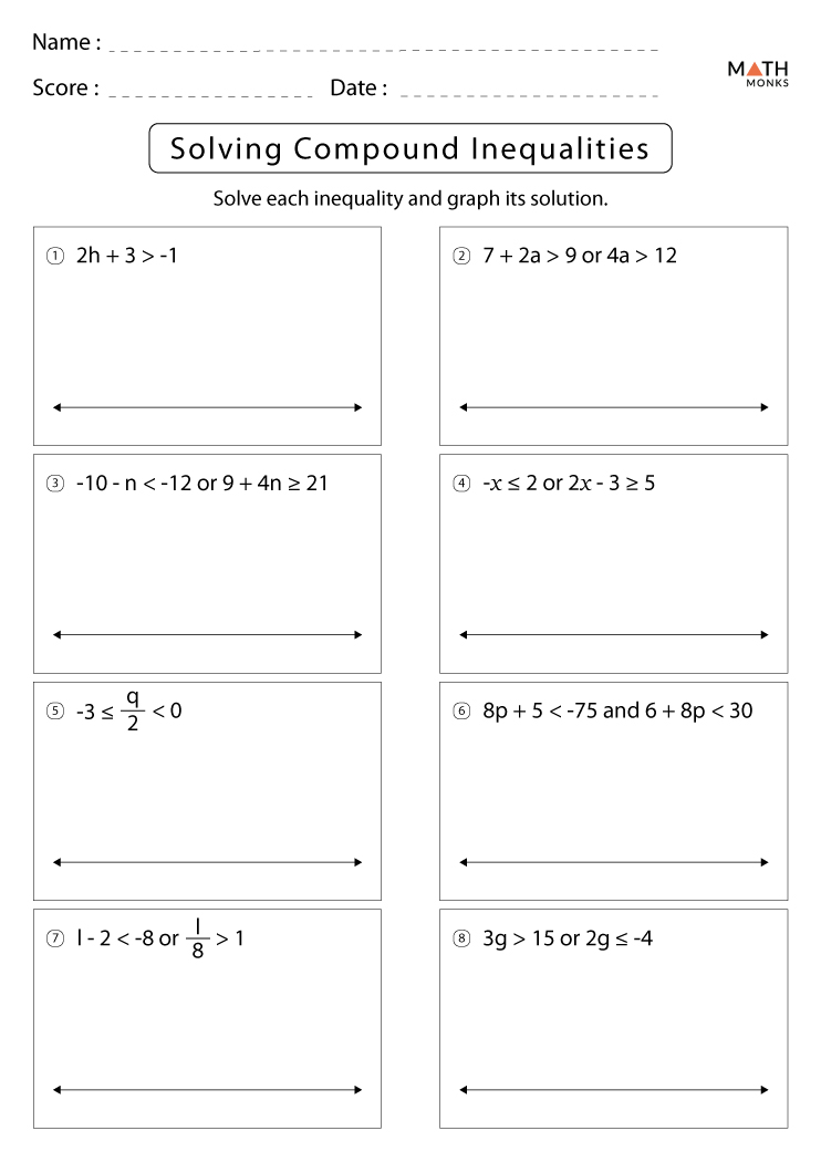 solving compound inequalities assignment quizlet
