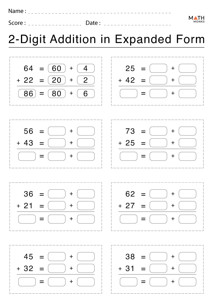Expanded Form Addition Worksheets Free