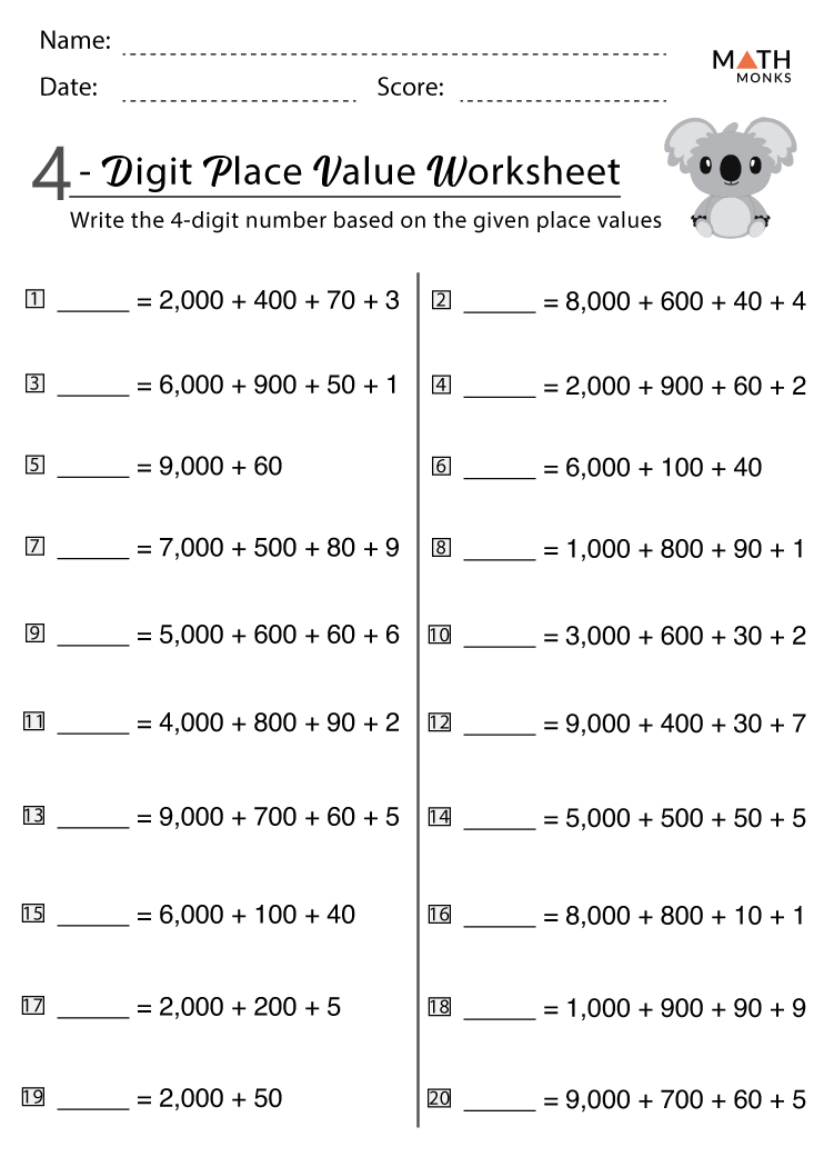 Second Grade Numbers And Place Value Worksheets 522