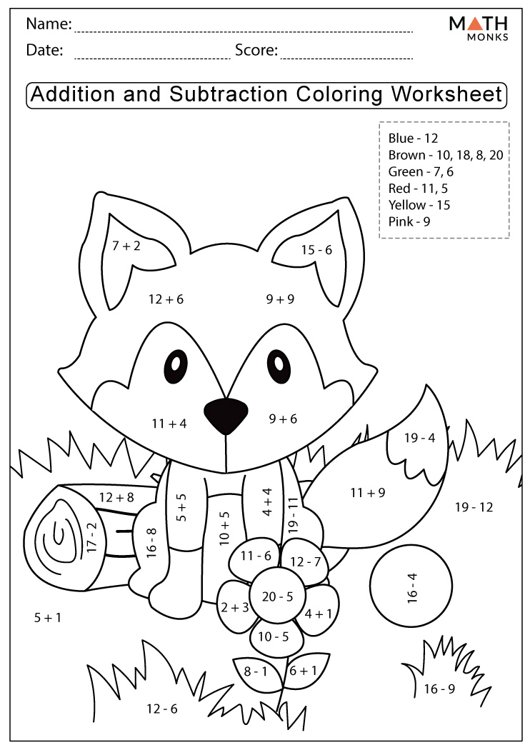 addition-and-subtraction-coloring-worksheets-with-answer-key