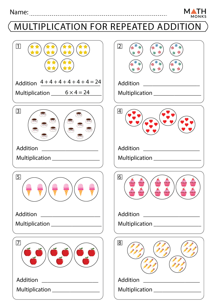 Repeated Addition Worksheets Common Core