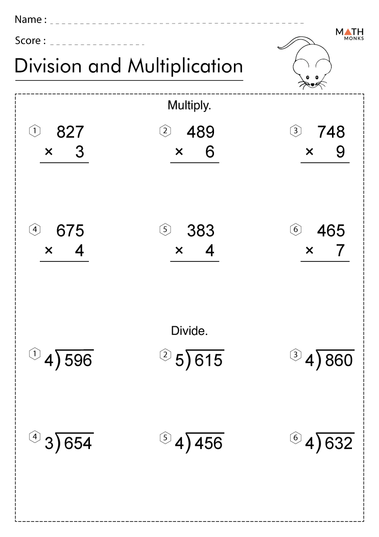 grade 4 math division worksheets pdf