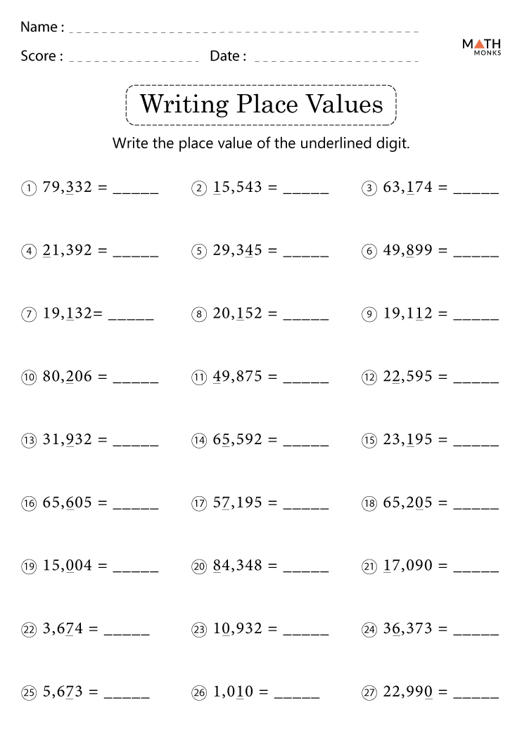 Free Printable Place Value Worksheets For 4th Grade