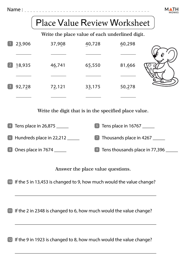 Free Printable Place Value Worksheets 4th Grade Pdf