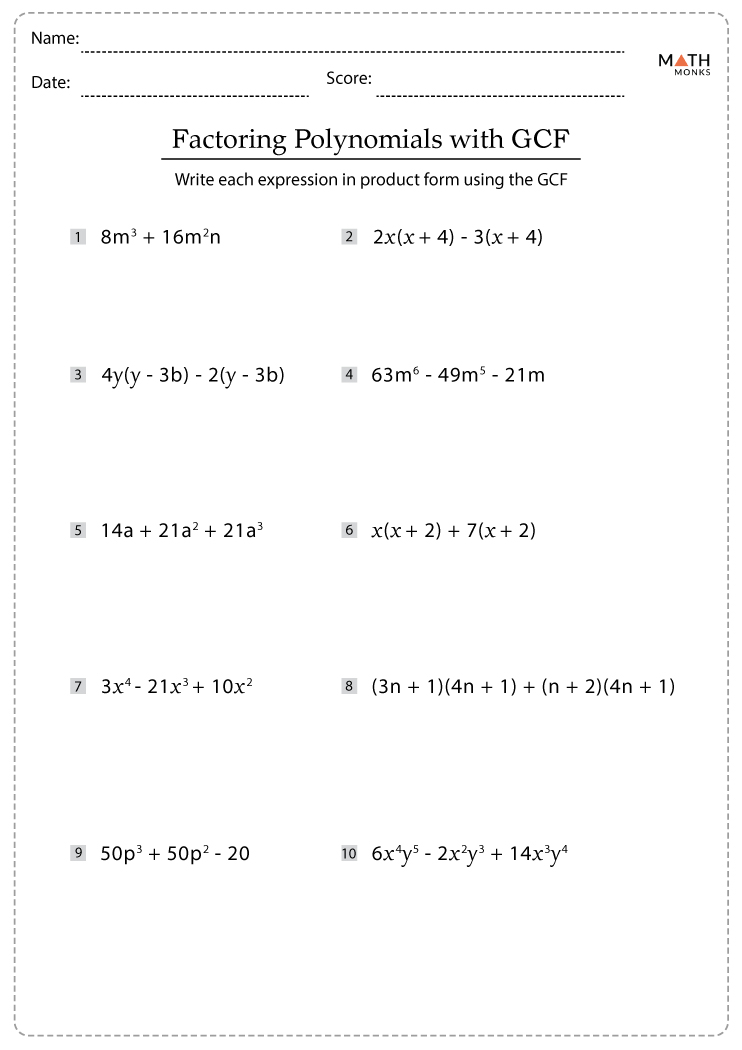 problem solving involving factoring polynomials pdf