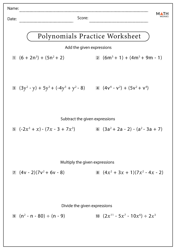 introduction to polynomials assignment