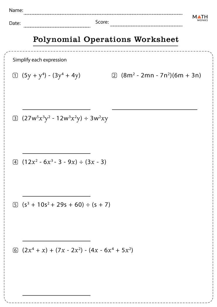Classifying Polynomials Worksheet Answer Key
