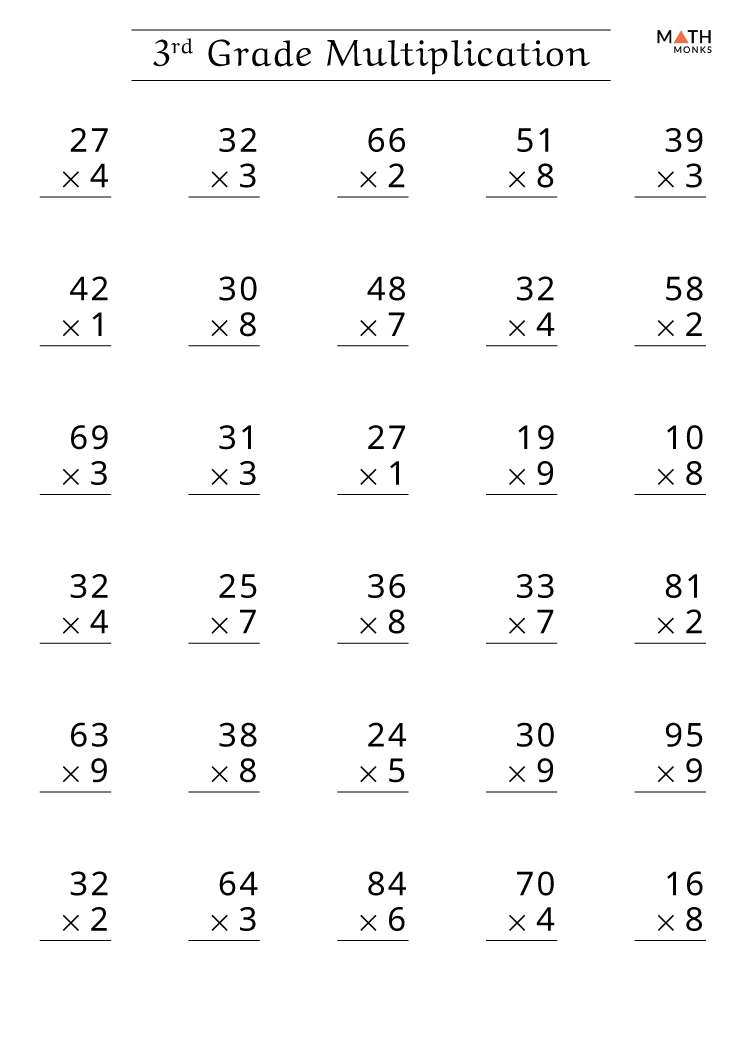 Worksheet Grade 3 Multiplication