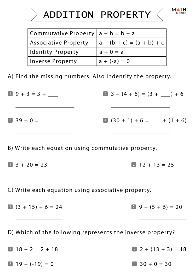 Associative Property of Addition (Free 1st Grade Worksheet)