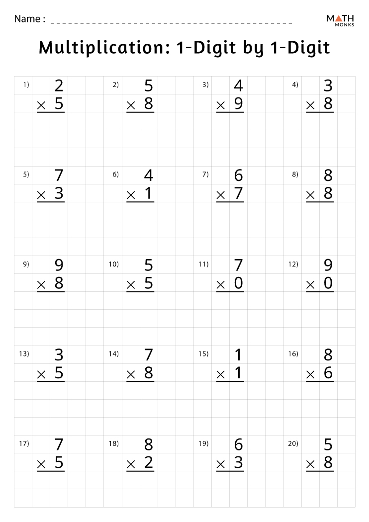 Multiplication Worksheets Grade 3 With Answer Key