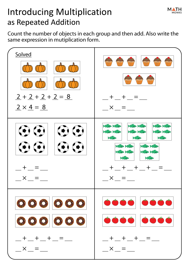 Multiplication Groups Of Objects Worksheets Worksheets For Kindergarten